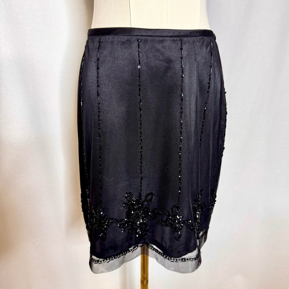 Ann Taylor Black Beaded Skirt
